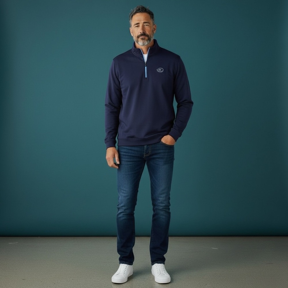 FootJoy FJ Mens Navy 1/4 Zip Golf Pullover Sweatshirt XL